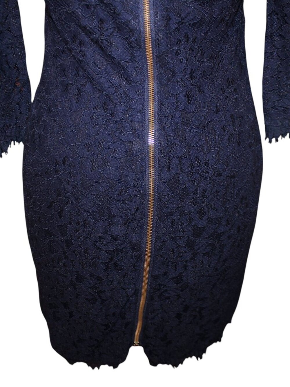 DVF Diane von Furstenberg Zarita Navy Blue Lace Dress Sz 4 - Picture 9 of 13